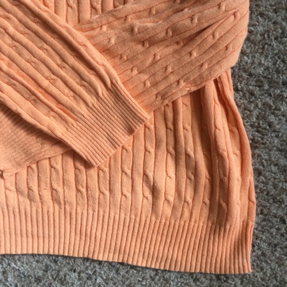 Studio Works Cable Knit Peach Sweater - Picture 9 of 17